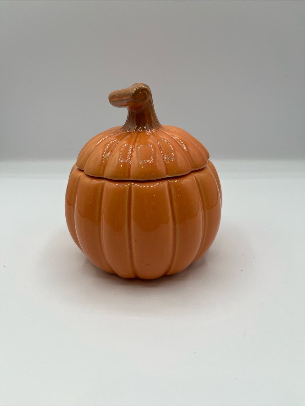 Hallmark Ceramic Pumpkin Candle- Orange